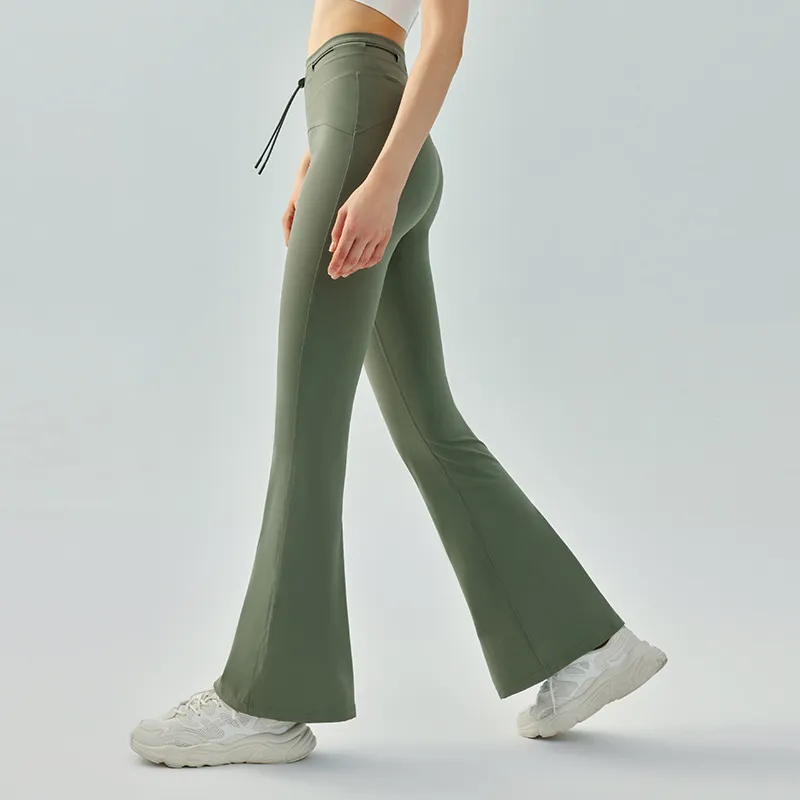 AL0LULU-pantalones de yoga holgados de cintura alta, mallas ajustadas con realce de cadera, pantalones de entrenamiento de baile