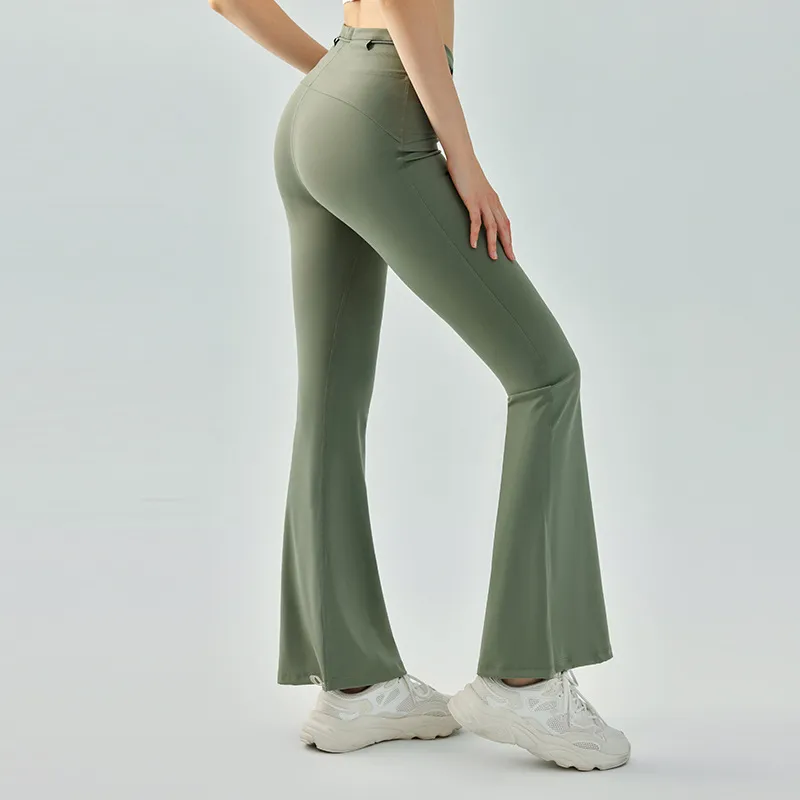 AL0LULU-pantalones de yoga holgados de cintura alta, mallas ajustadas con realce de cadera, pantalones de entrenamiento de baile