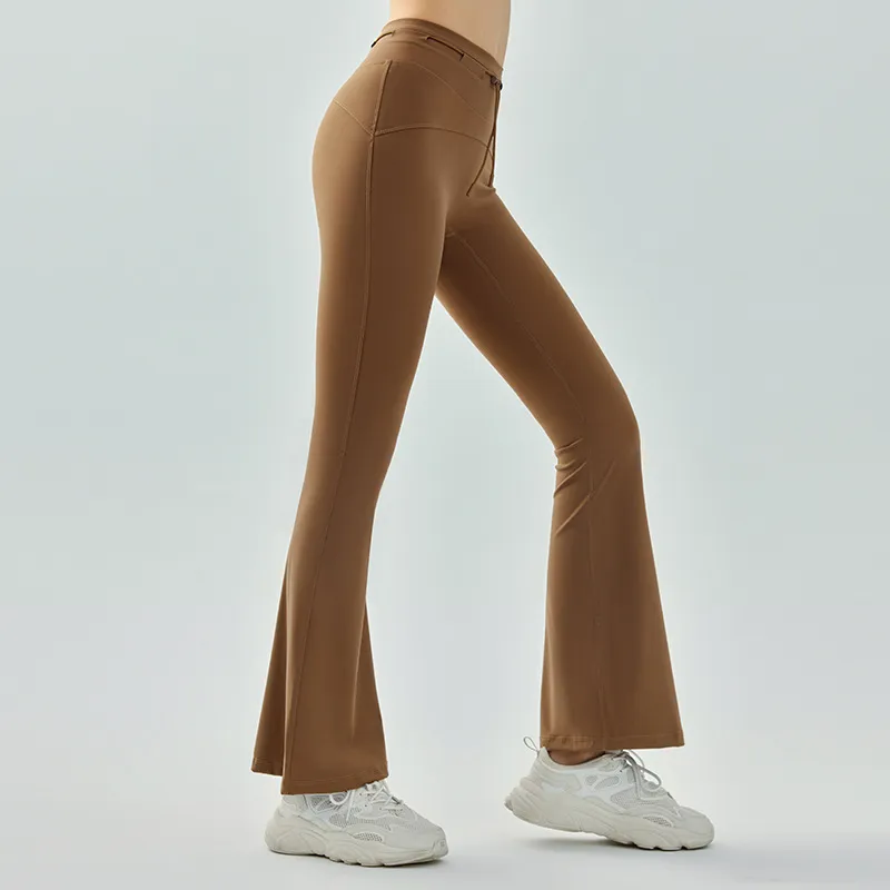 AL0LULU-pantalones de yoga holgados de cintura alta, mallas ajustadas con realce de cadera, pantalones de entrenamiento de baile