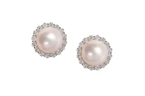 Aretes  FLEUR DE MER - Oro 18k blanco - 7mm