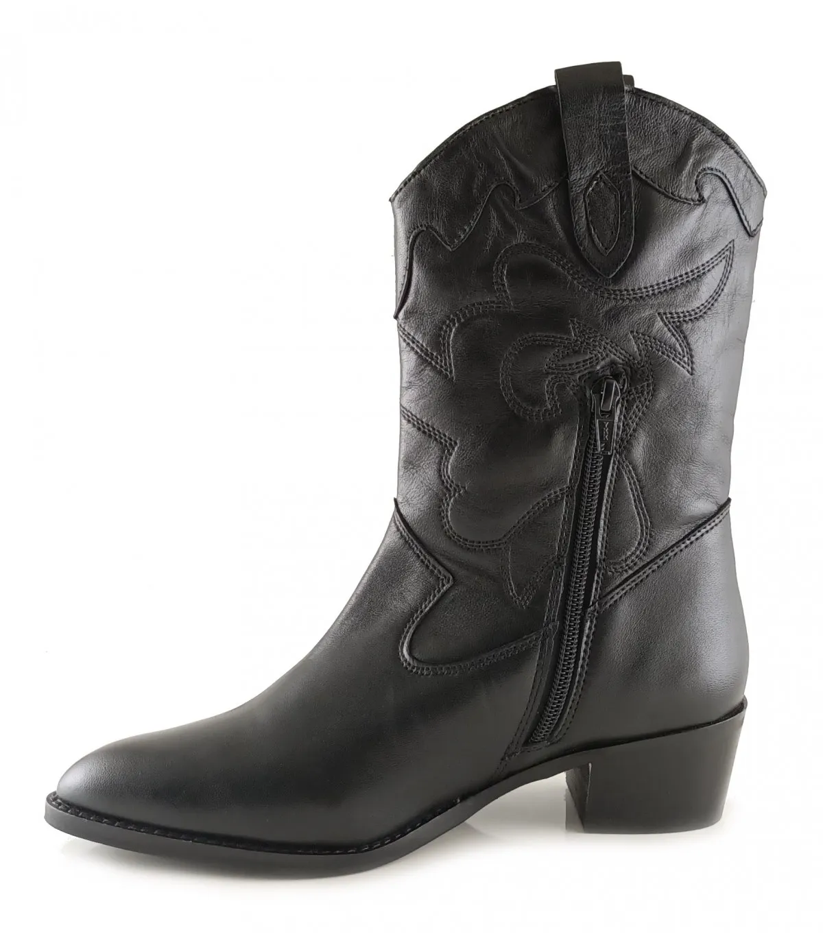 Bota campera para mujer en piel negra