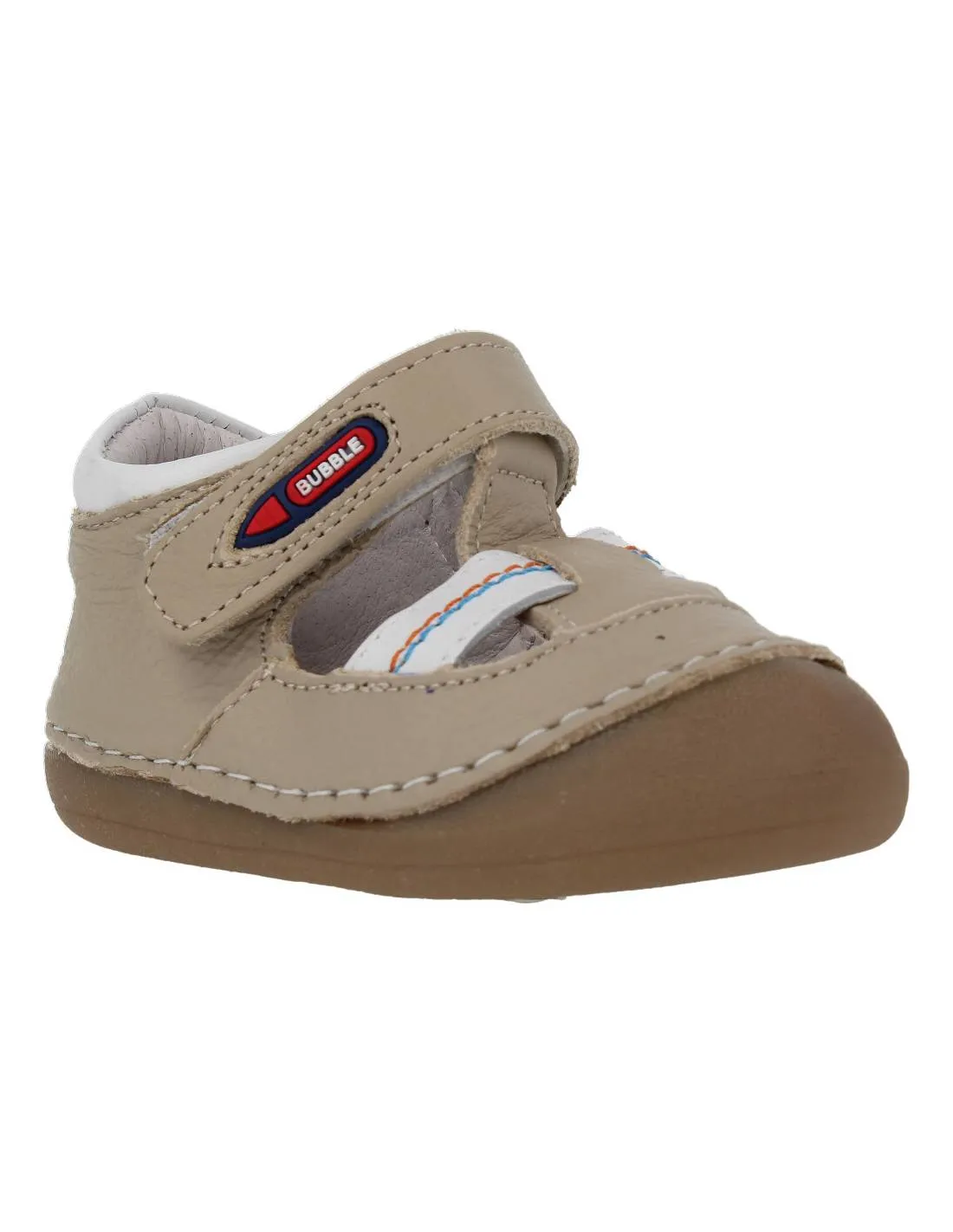 Bubble Kids - Sandalia Piel flexible velcro Beige