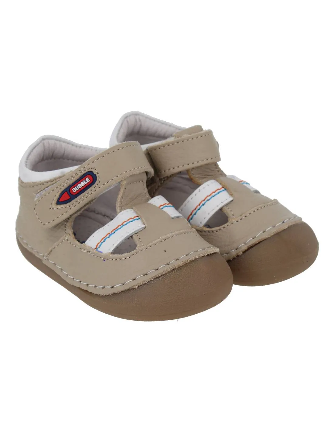 Bubble Kids - Sandalia Piel flexible velcro Beige