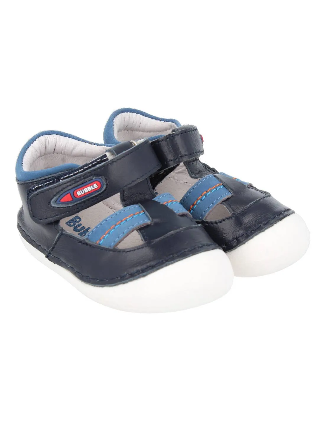 Bubble Kids - Sandalia Piel flexible velcro Marino