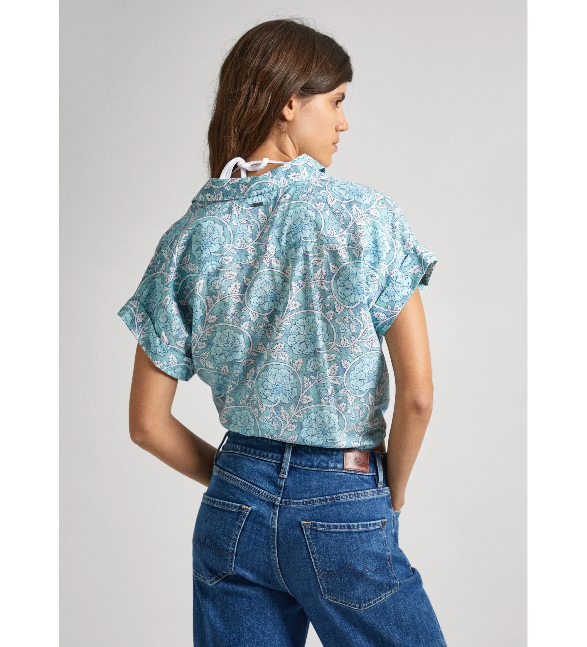 Camisa Cropped Mer azul