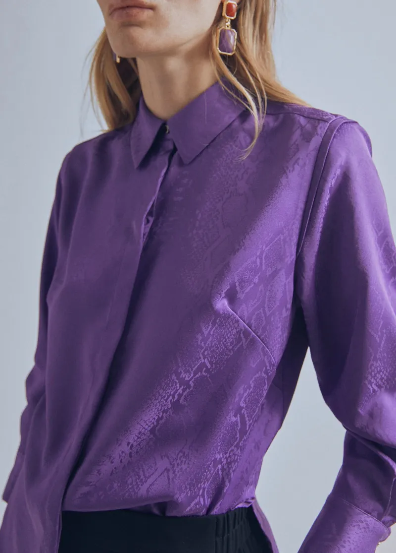 Camisa jaquard lila Lola Casademunt