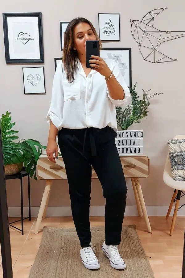 Camisa Larga Basic Blanca