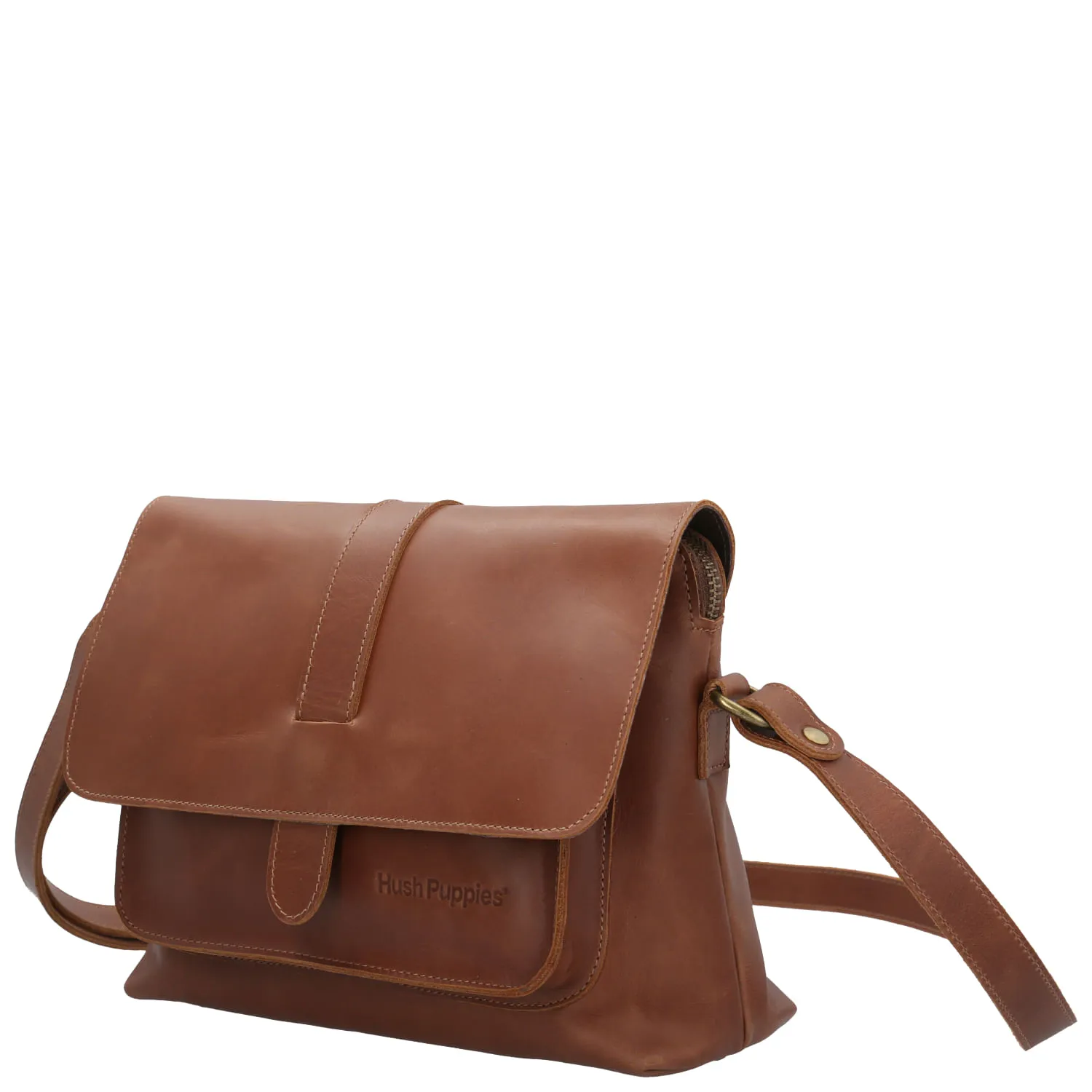 Cartera Cuero Mujer Bourt Cross Café Hush Puppies