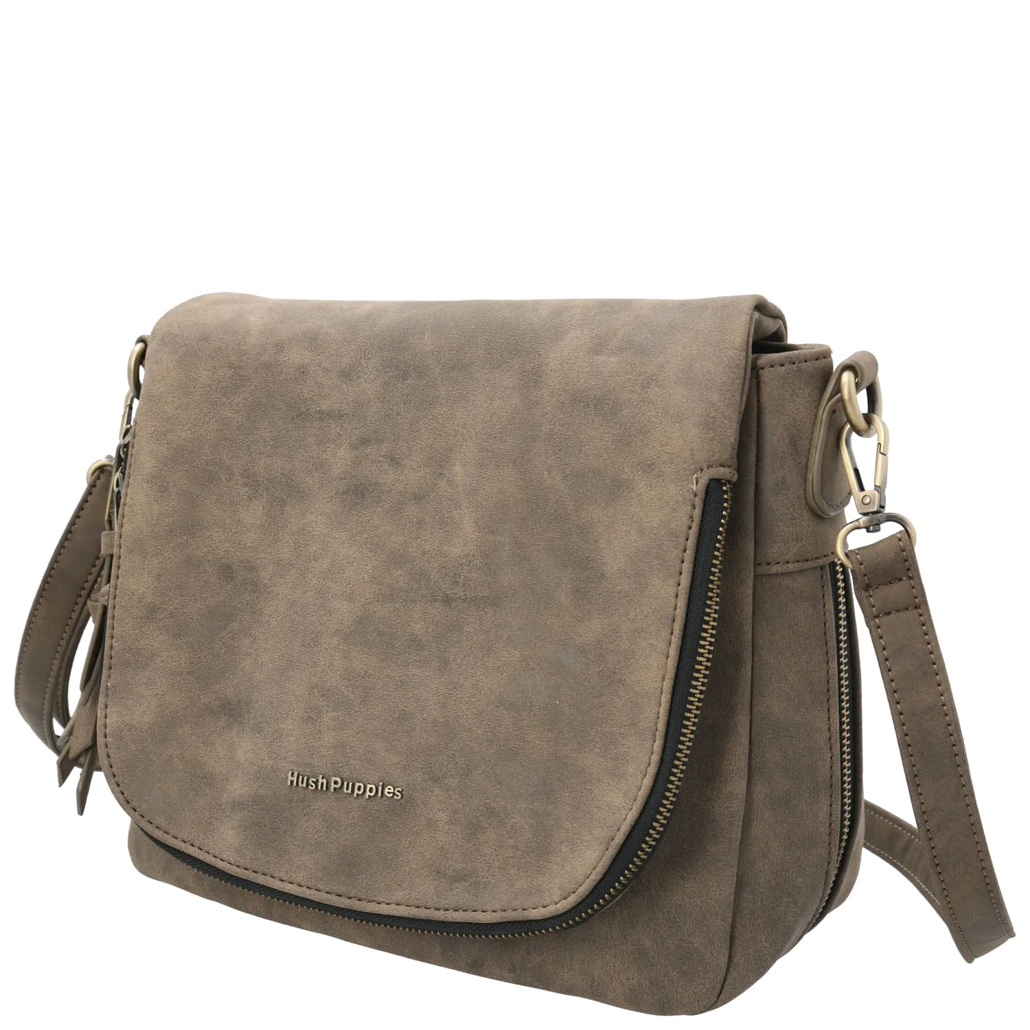 Cartera Ecocuero Mujer Draven Cross Café Hush Puppies