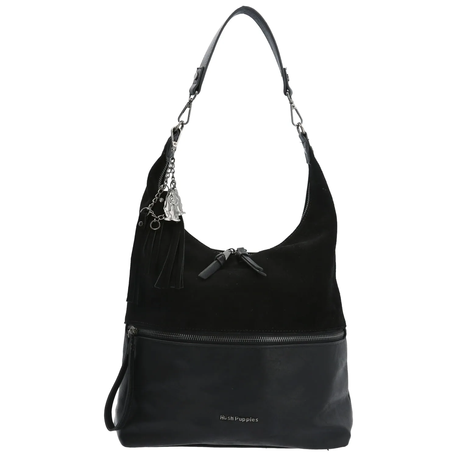 Cartera Ecocuero Mujer Lufen Hobo Negro Hush Puppies