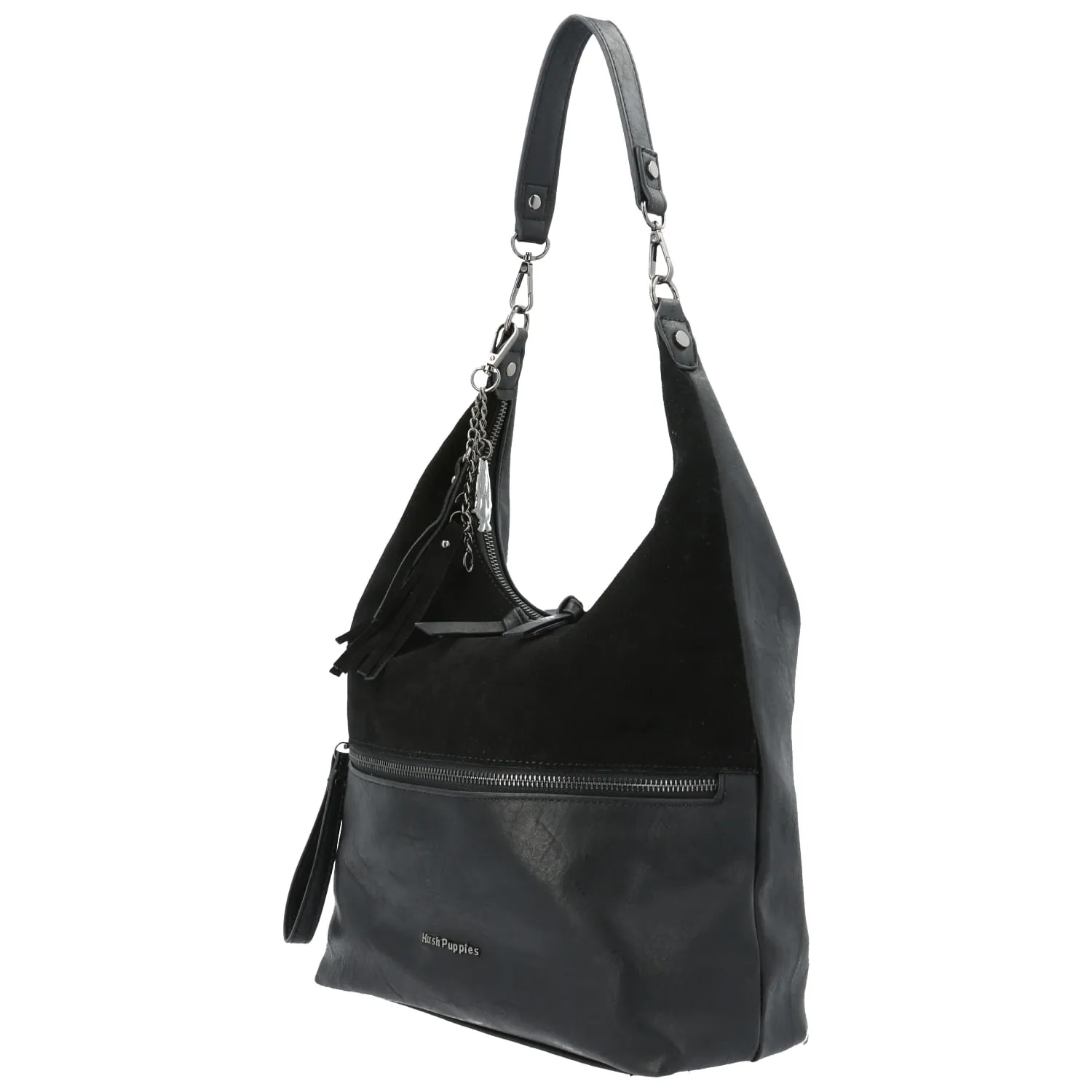 Cartera Ecocuero Mujer Lufen Hobo Negro Hush Puppies