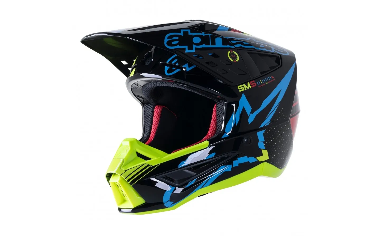 Casco Alpinestars S-M5 Action Negro Cian Amarillo Fluor |8306022-1757|