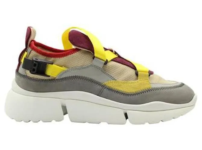 Chloé Cloé Borgoña, amarillo, Zapatillas grises Multicolor 