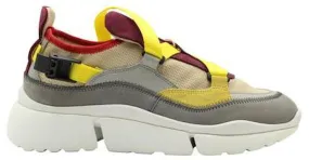 Chloé Cloé Borgoña, amarillo, Zapatillas grises Multicolor 