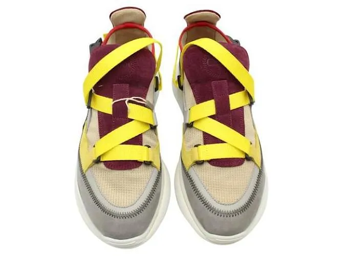 Chloé Cloé Borgoña, amarillo, Zapatillas grises Multicolor 