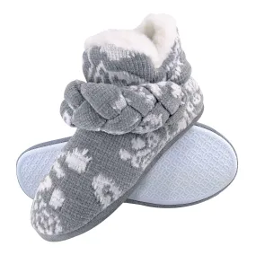 Dunlop - ladies knitted fleece slippers booties