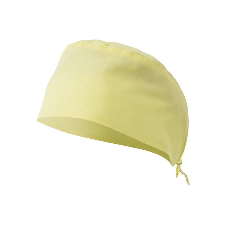 Gorro sanitario amarillo claro con elástico posterior y atado con tiras - Velilla