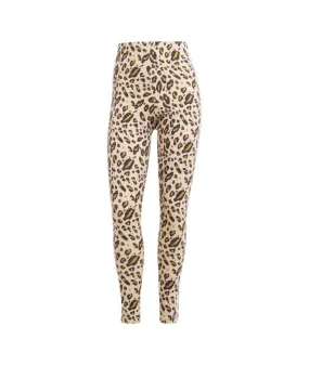 Mallas adidas Animal Print 3 Bandas Mujer Beige