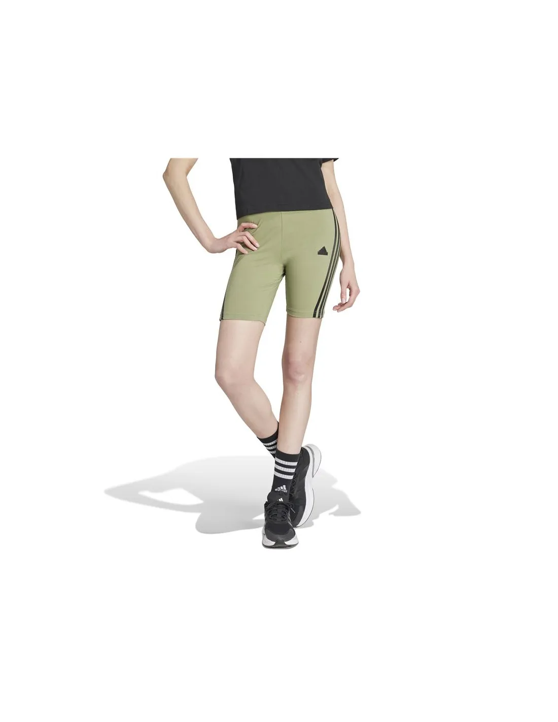 Mallas adidas Future Icons 3 Bandas Biker Short Mujer Verde