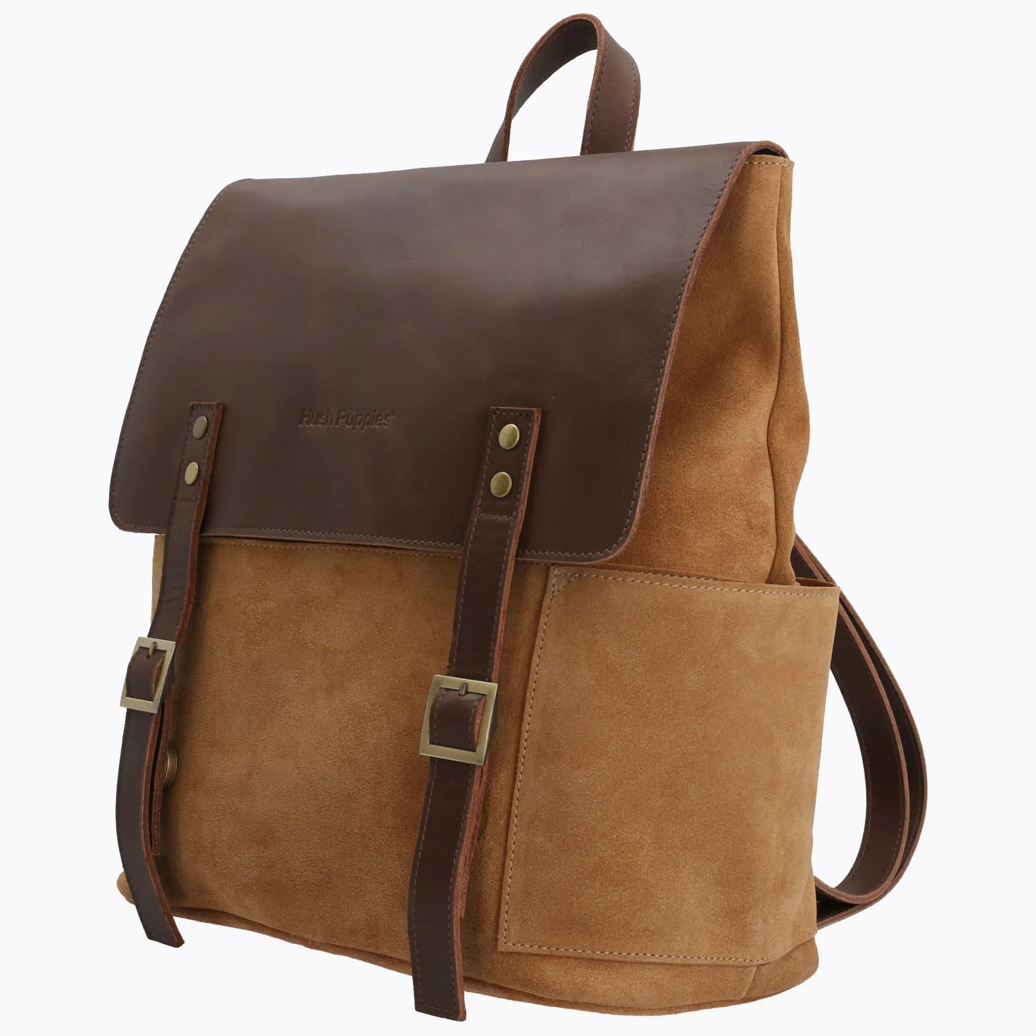 Mochila Cuero Mujer Bryce Back Café Hush Puppies