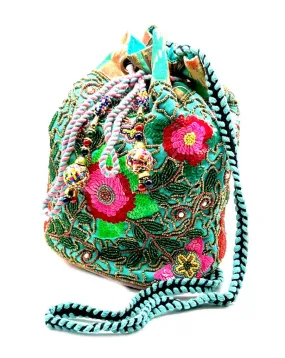 ORIGINALES BOLSOS WAYUU TURQUESAS CON BONITOS BORDADOS