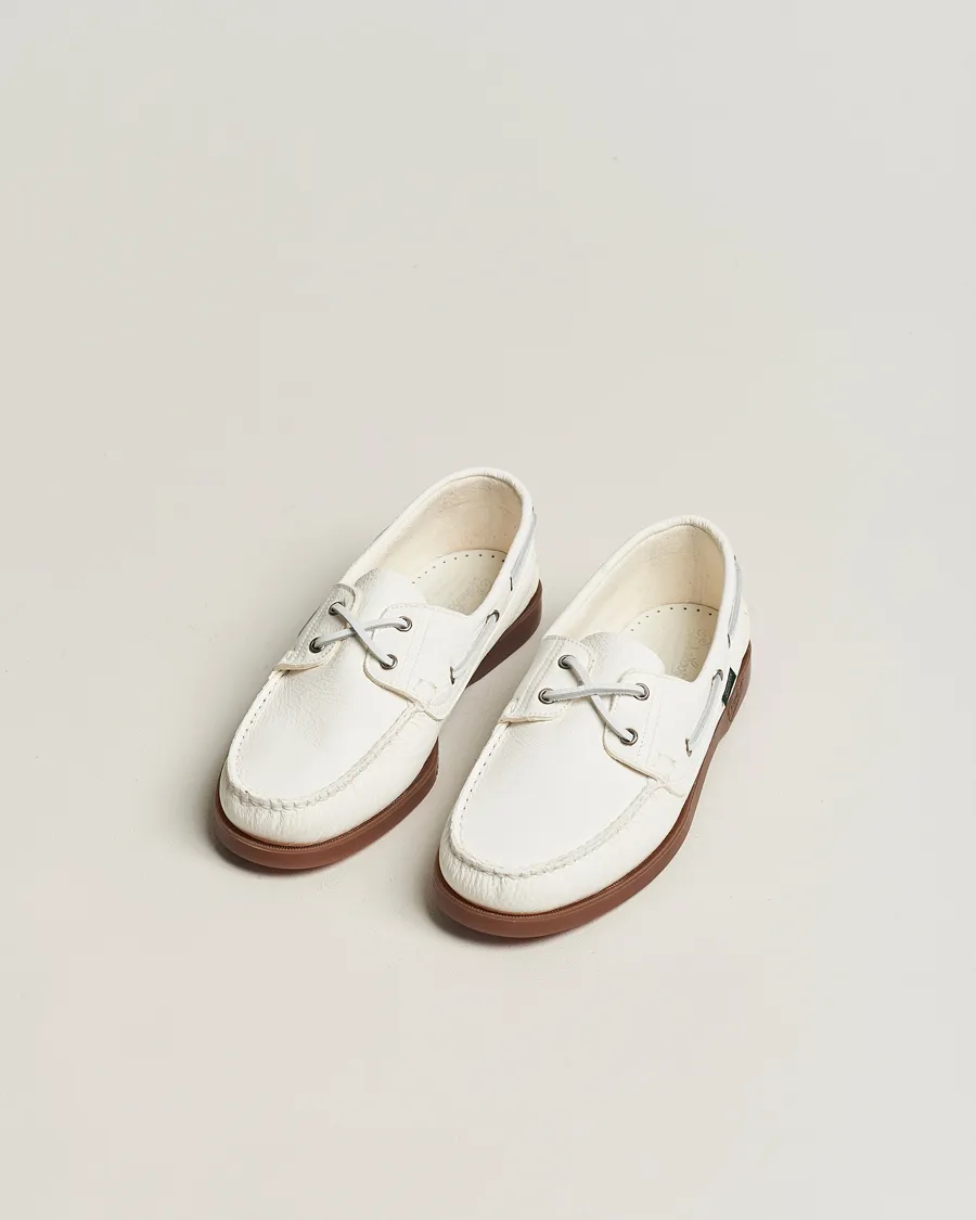 Paraboot Barth Boat Shoe White Deerskin