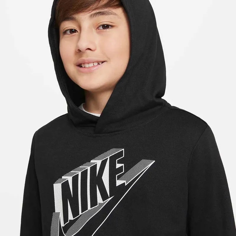 Polera Entrenar Niño Hoodie Po Jsy Hbr Grx