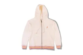 RIDE FLEECE ZIP HOODIE EGRET