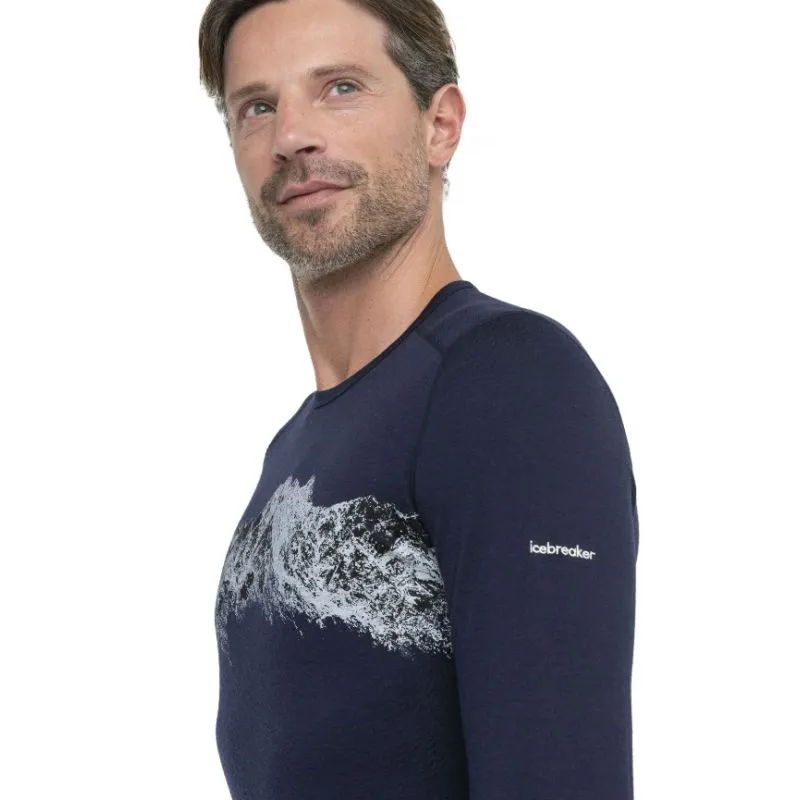 Ropa interior técnica de hombre Icebreaker Merino 200 Oasis LS Crewe (Midnight Navy)