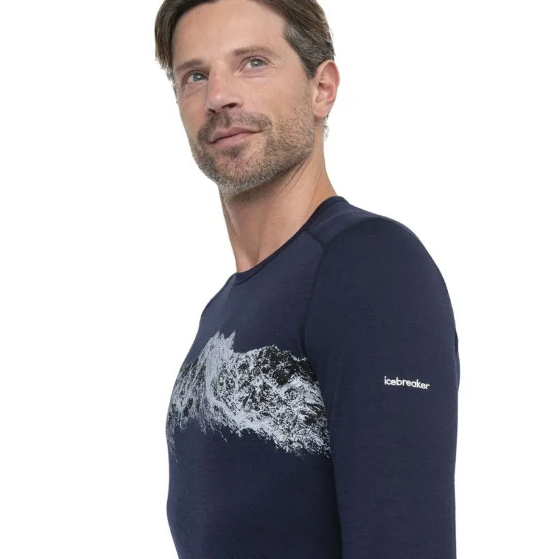 Ropa interior técnica de hombre Icebreaker Merino 200 Oasis LS Crewe (Midnight Navy)