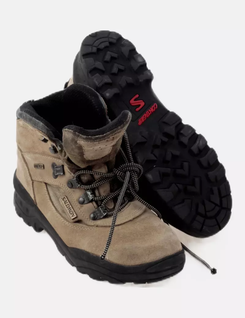 Salomon Bota beige cordones