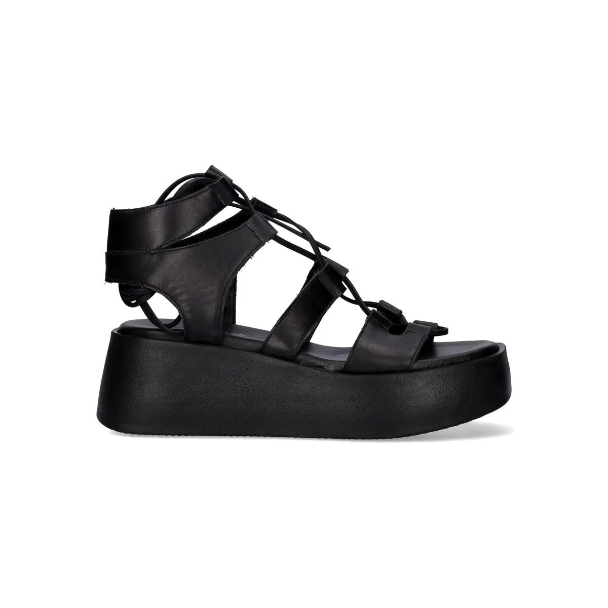 SANDALIA PLATAFORMA 536 TAORMINA LEATHER BLACK