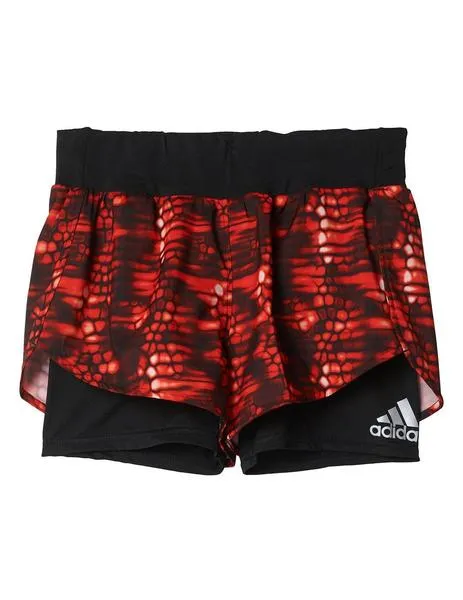 Short Running  Girl Adidas Print/Rojo/Ngro