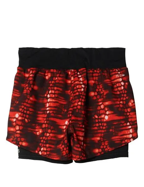 Short Running  Girl Adidas Print/Rojo/Ngro