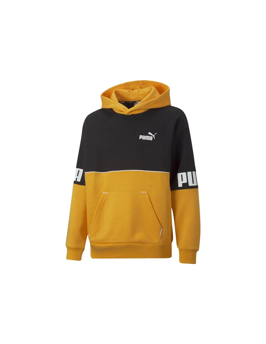 Sudadera con capucha Puma Power Colorblock Niño Yellow-Black