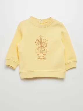 Sudadera de chándal fina con estampado - AMARILLO