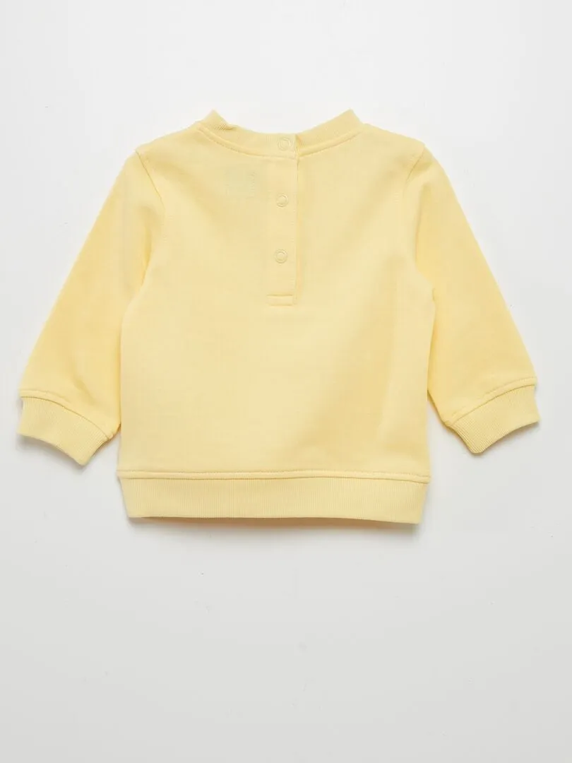 Sudadera de chándal fina con estampado - AMARILLO