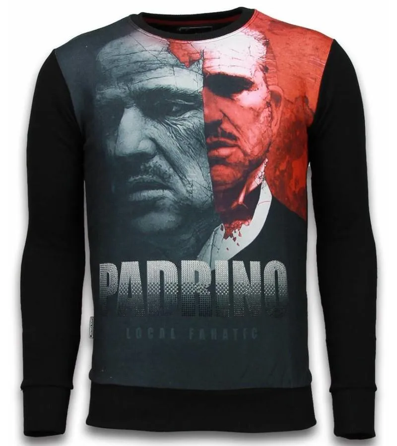 Sudaderas - El Padrino Two faced Rhinestone Sudaderas hombre - Negro