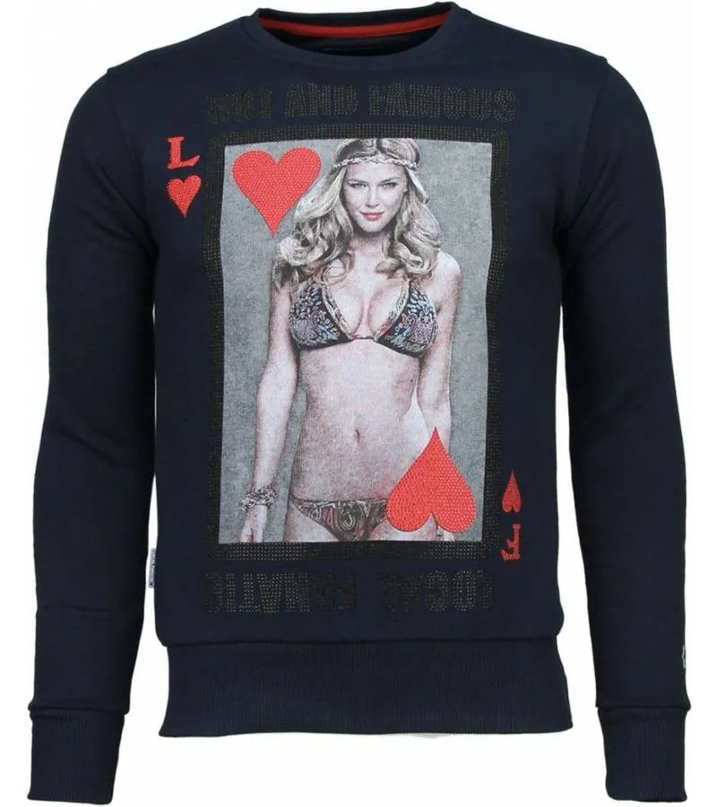 Sudaderas - Hot & Famous Poker Refaeli Sudaderas hombre - Azul