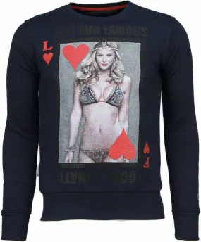 Sudaderas - Hot & Famous Poker Refaeli Sudaderas hombre - Azul