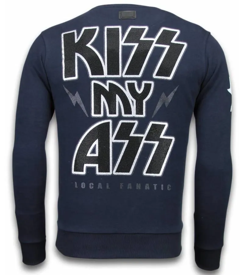 Sudaderas - Kiss My Mickey Rhinestone Sudaderas hombre - Azul Oscuro