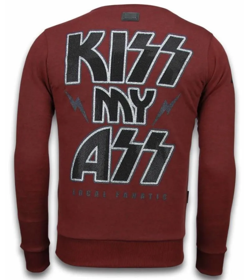 Sudaderas - Kiss My Mickey Rhinestone Sudaderas hombre - Burdeos