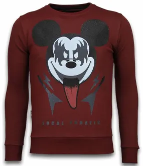 Sudaderas - Kiss My Mickey Rhinestone Sudaderas hombre - Burdeos