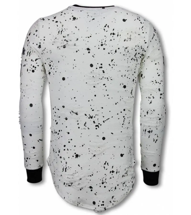 Sudaderas - Paint Drops Army Shirt Longfit Sudaderas hombre - Blanco