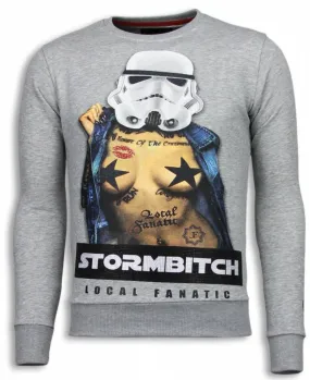 Sudaderas - Stormbitch Rhinestone Sudaderas hombre - Gris Claro