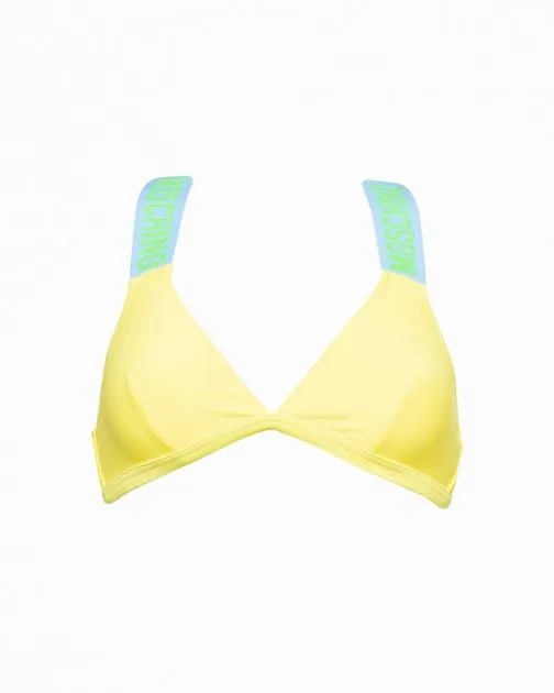 Sujetador de bikini triángulo sin relleno Moschino Swim A5709 Amarillo