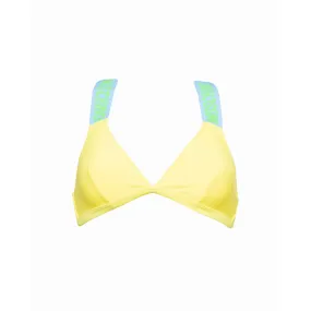 Sujetador de bikini triángulo sin relleno Moschino Swim A5709 Amarillo