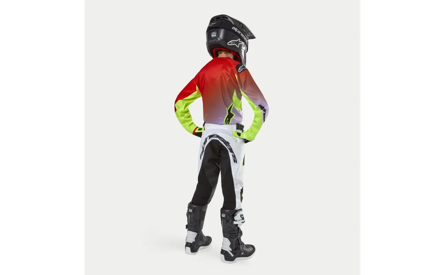 Traje Alpinestars Infantil Racer Lucent Blanco Rojo Amarillo Fluor