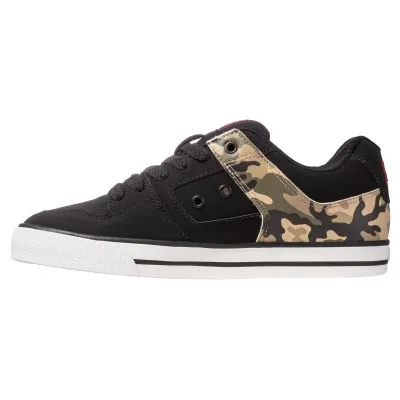 ZAPATILLAS DC SHOES PURE NEGRO CAMO LOGO ROJO