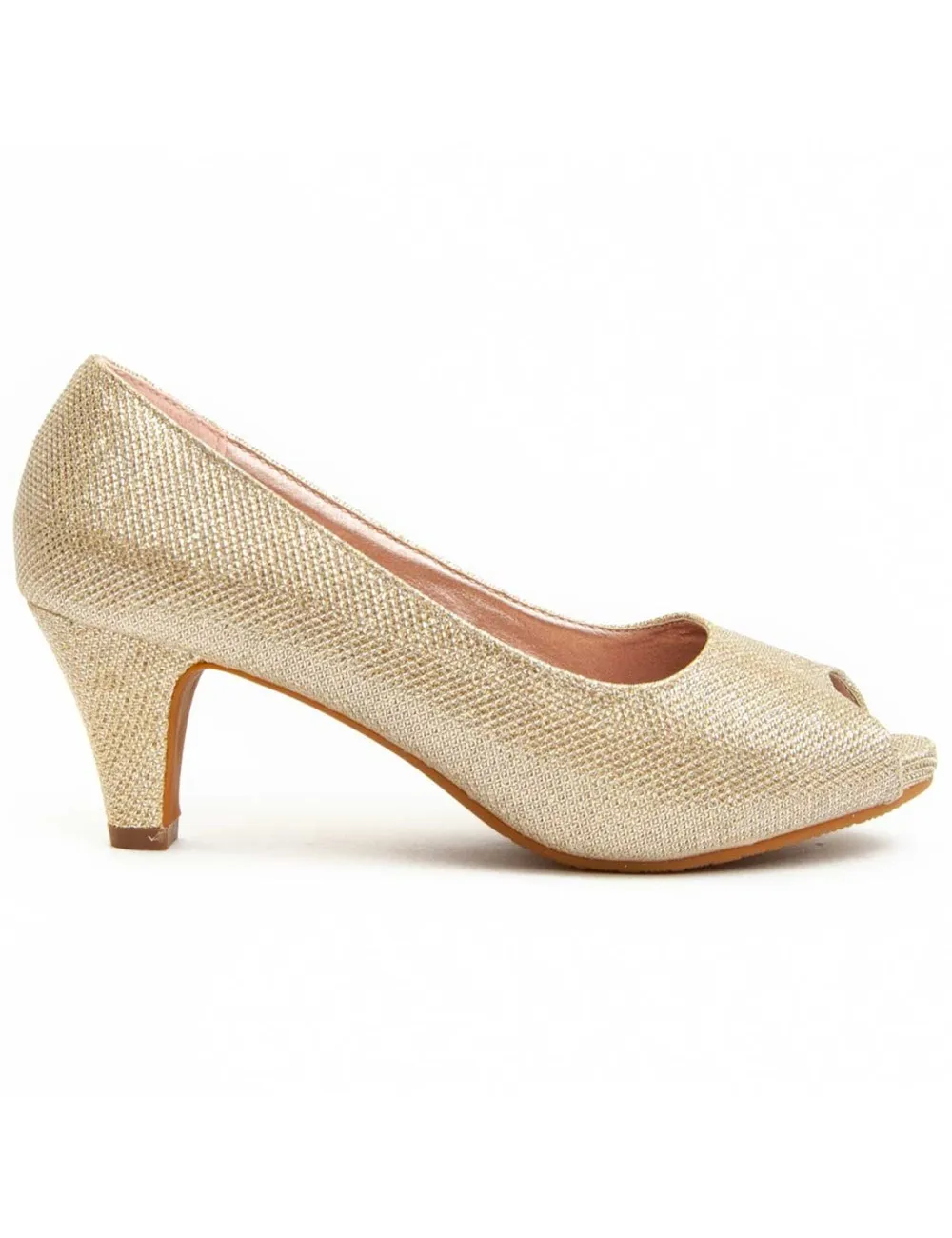 Zapato De Tacón Para Mujer.  Montevita  Unne72  92384 Dorado